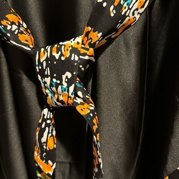 Declaj Clothing original black silky adire edge pullover dress/gown/kaftan. - Picture 8 of 12